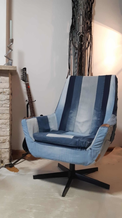Restylen stoel in Hergebruikte jeans